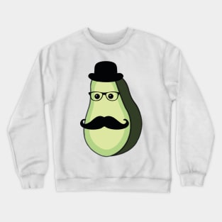 Fruit genius avacado with hat and mustach Crewneck Sweatshirt